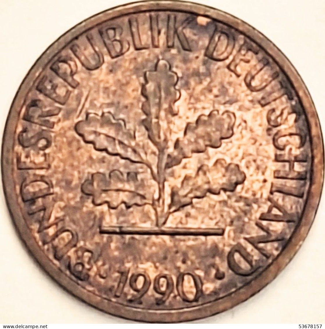 Germany Federal Republic - Pfennig 1990 F, KM# 105 (#4506) - 1 Pfennig