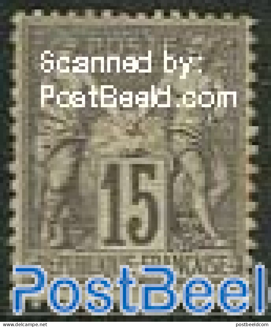 France 1876 15c, Type II, Stamp Out Of Set, Unused (hinged) - Ungebraucht