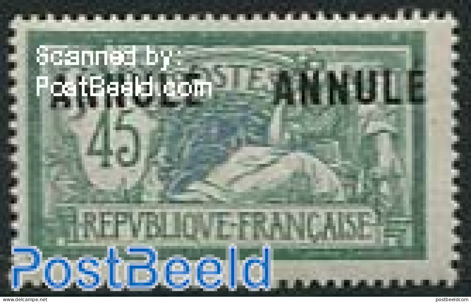 France 1906 45c, ANNULE 1v, Unused (hinged) - Ungebraucht