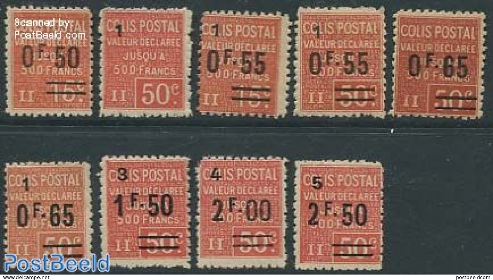 France 1926 Colis Postal 9v, Unused (hinged) - Nuevos