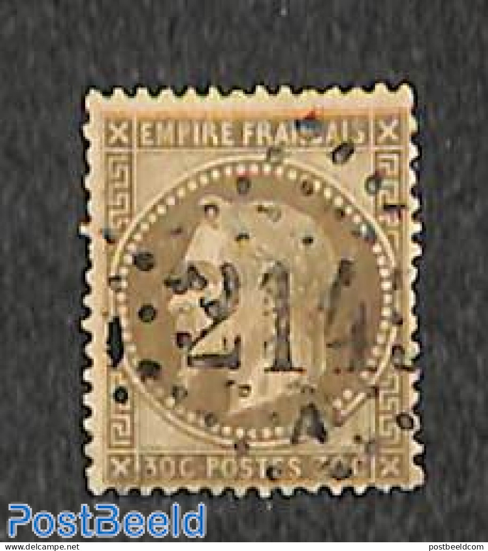 France 1862 30c Brown, Used, Used Stamps - Gebraucht