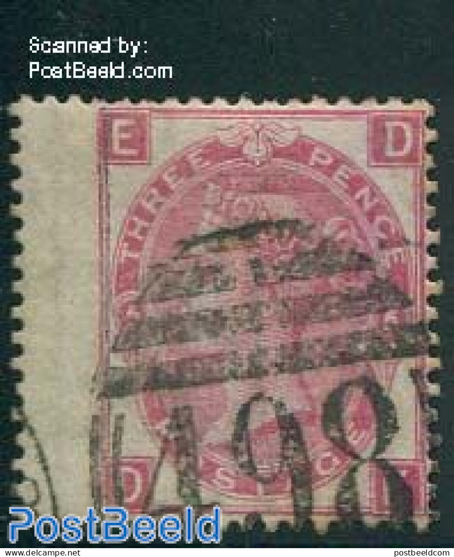 Great Britain 1867 3p, Plate 5, Used, Used Stamps - Usados