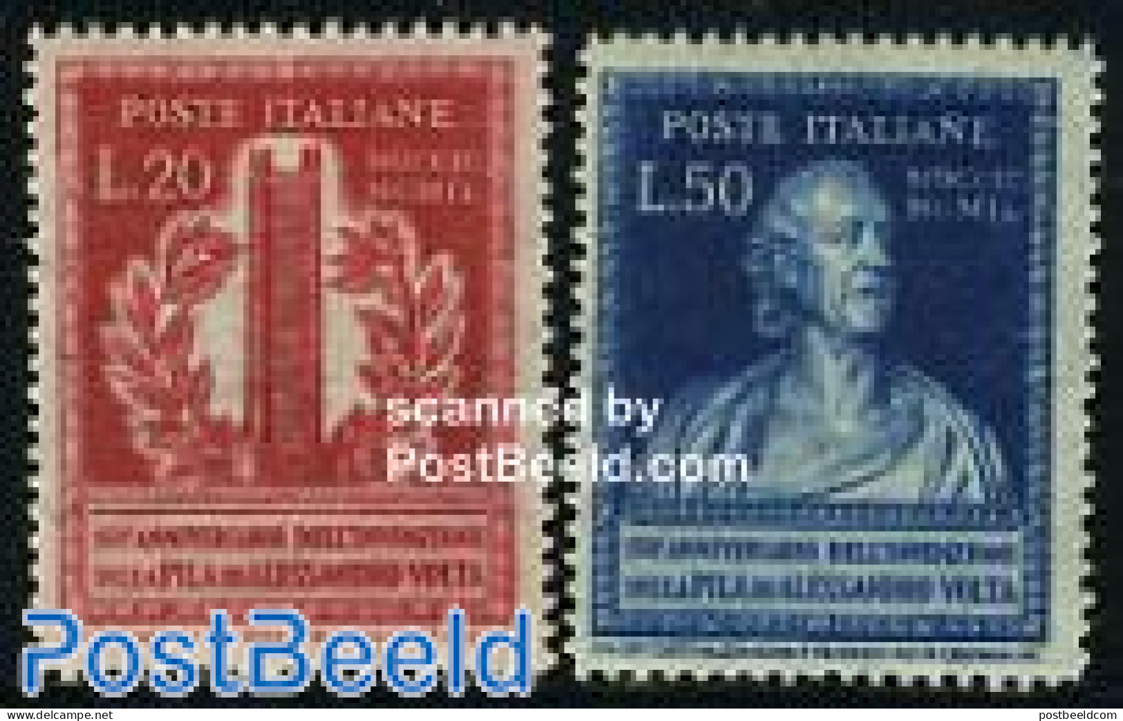 Italy 1949 Alexander Volta 2v, Unused (hinged), Science - Inventors - Other & Unclassified