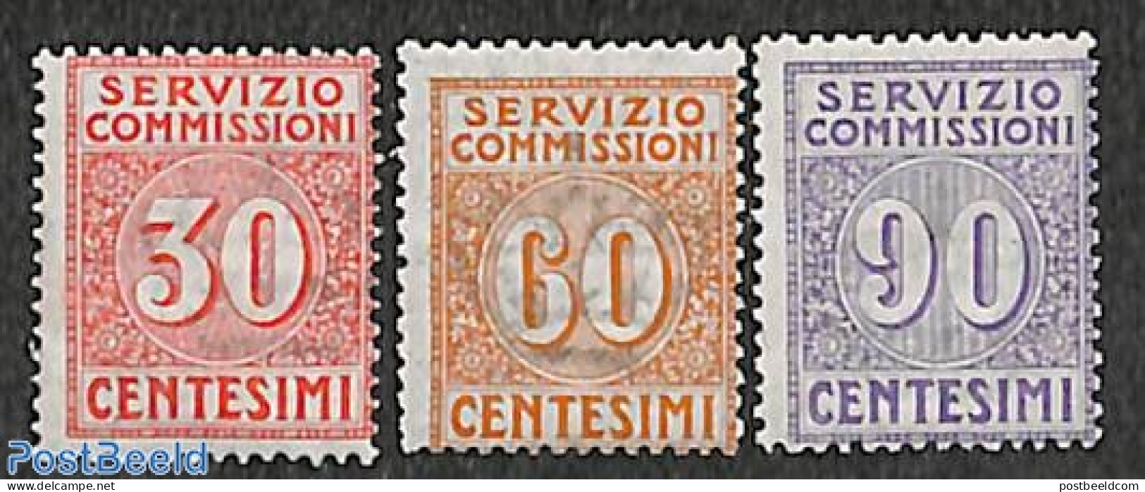 Italy 1913 Servizio Commissioni 3v, Unused (hinged) - Altri & Non Classificati