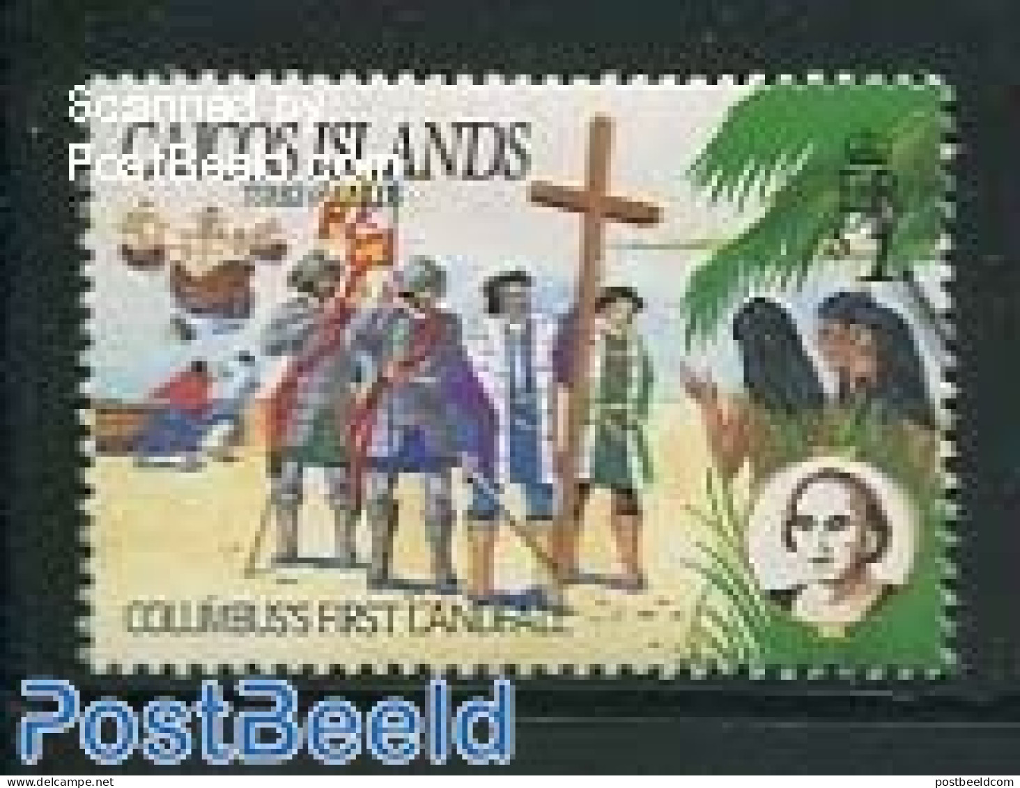 Turks And Caicos Islands 1984 1$, Stamp Out Of Set, Mint NH, History - Transport - Explorers - Ships And Boats - Explorateurs