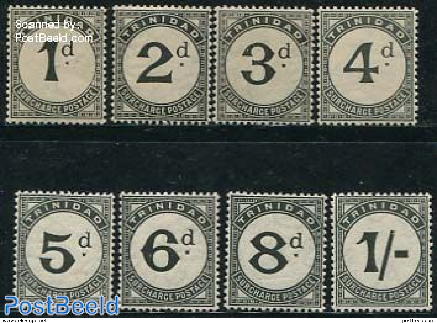 Trinidad & Tobago 1923 Postage Due 8v, Unused (hinged) - Trinité & Tobago (1962-...)