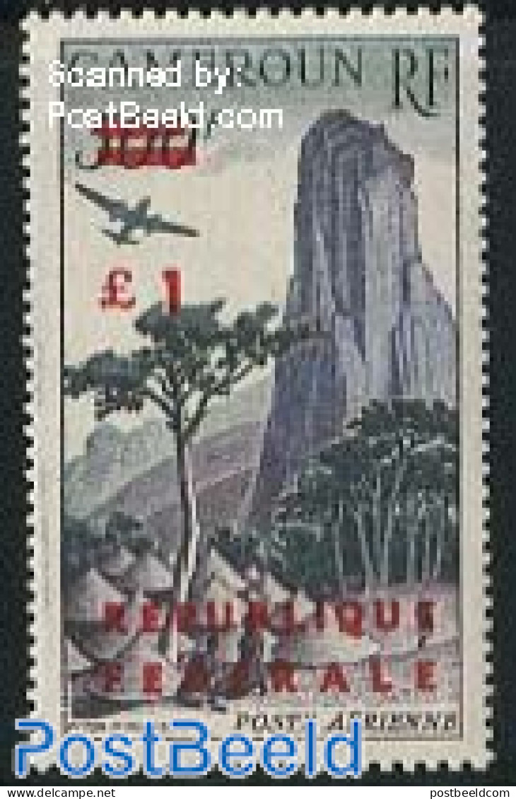 Cameroon 1961 1P, Wide Overprint, Stamp Out Of Set, Mint NH, Nature - Sport - Transport - Trees & Forests - Mountains .. - Rotary, Lions Club