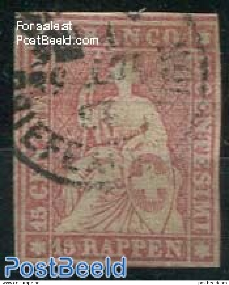 Switzerland 1854 15R. Print Period 1857/60, Used, Used Stamps - Usados