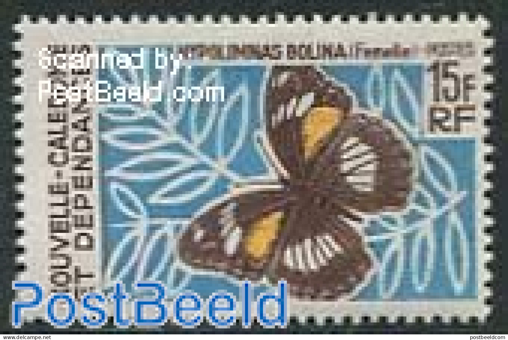 New Caledonia 1967 15F, Stamp Out Of Set, Mint NH, Nature - Butterflies - Nuevos