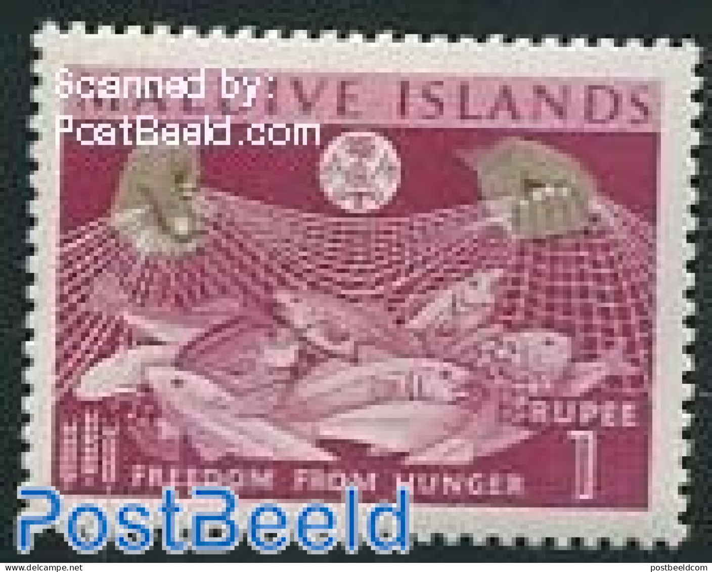 Maldives 1963 1R, Stamp Out Of Set, Mint NH, Health - Nature - Food & Drink - Fish - Fishing - Ernährung