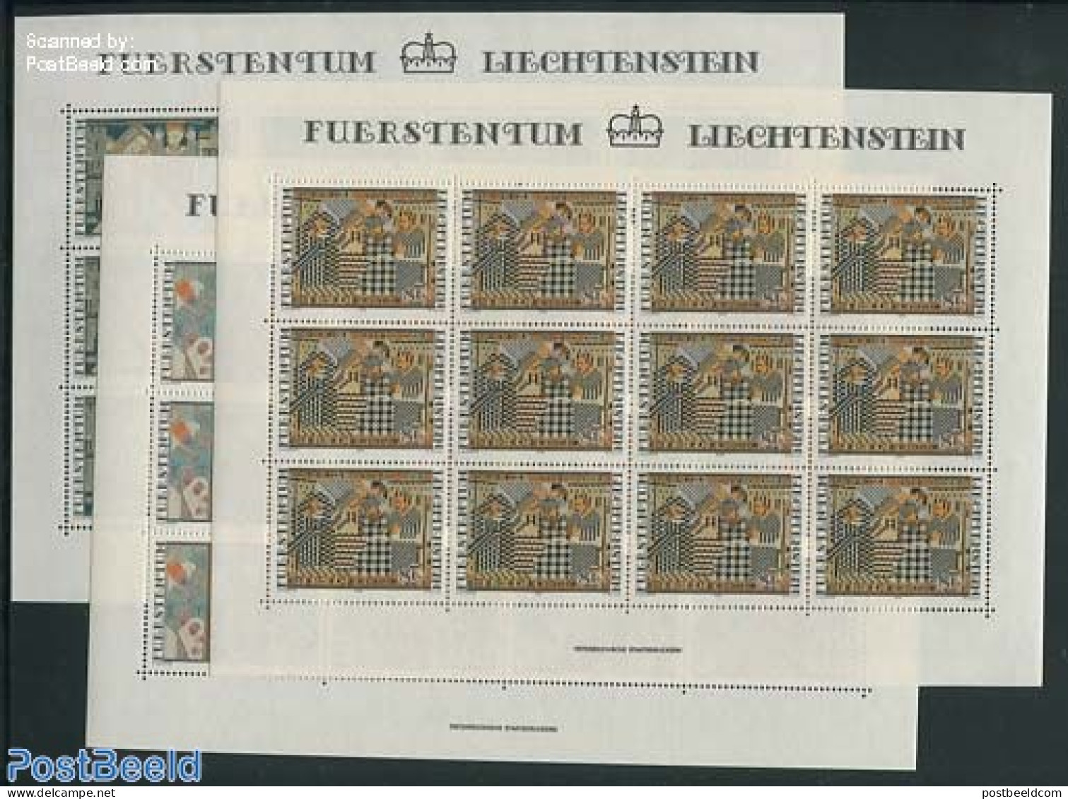 Liechtenstein 1979 Christmas 3 M/s, Mint NH, Religion - Various - Christmas - Textiles - Ungebraucht