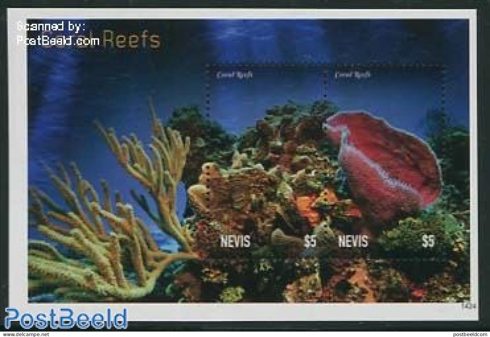 Nevis 2014 Coral Reefs S/s, Mint NH, Nature - St.Kitts Und Nevis ( 1983-...)