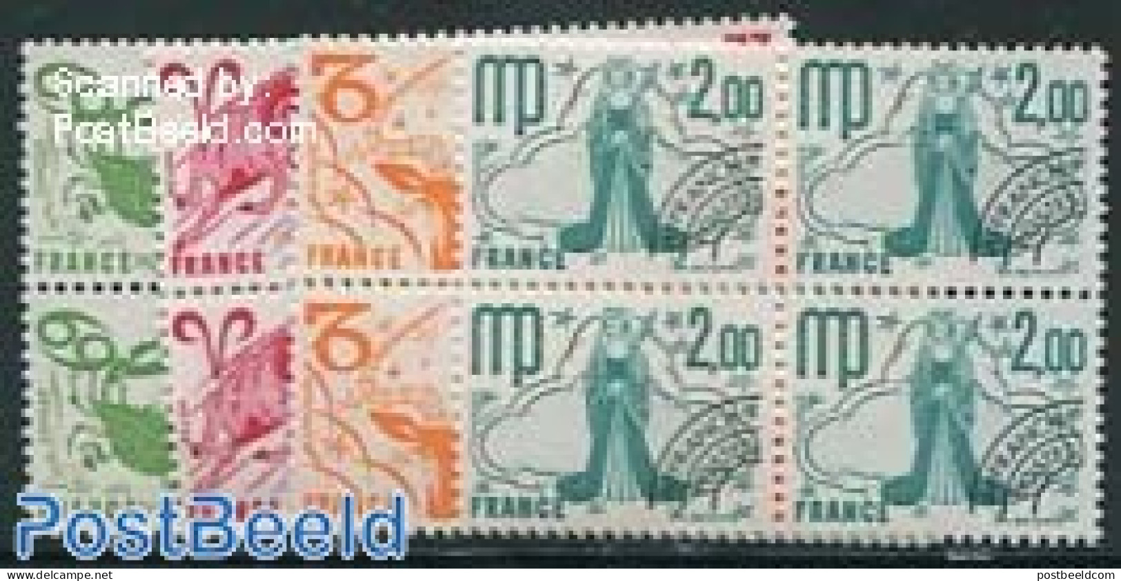 France 1978 Precancels 4v, Blocks Of 4 [+], Mint NH, Science - Astronomy - Unused Stamps