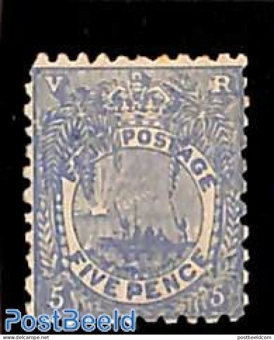 Fiji 1890 5p, Stamp Out Of Set, Unused (hinged), Transport - Ships And Boats - Barcos