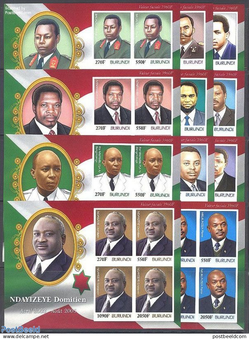 Burundi 2012 Presidents 11v, Imperforated, Mint NH, History - Politicians - Otros & Sin Clasificación