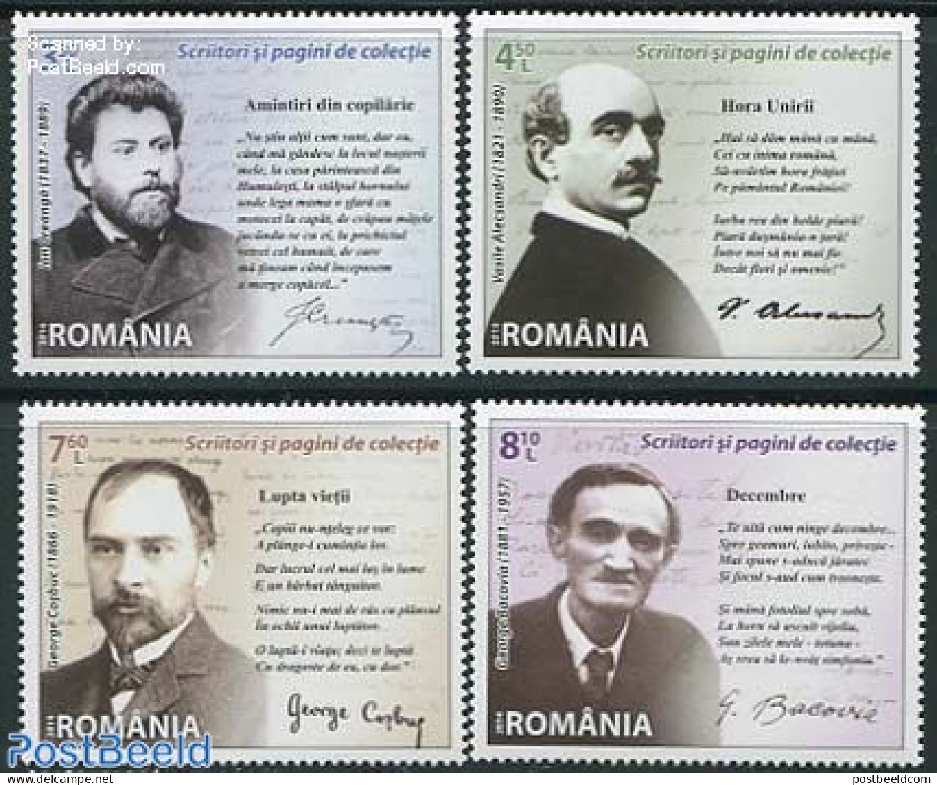 Romania 2014 Authors 4v, Mint NH, Art - Authors - Handwriting And Autographs - Ongebruikt
