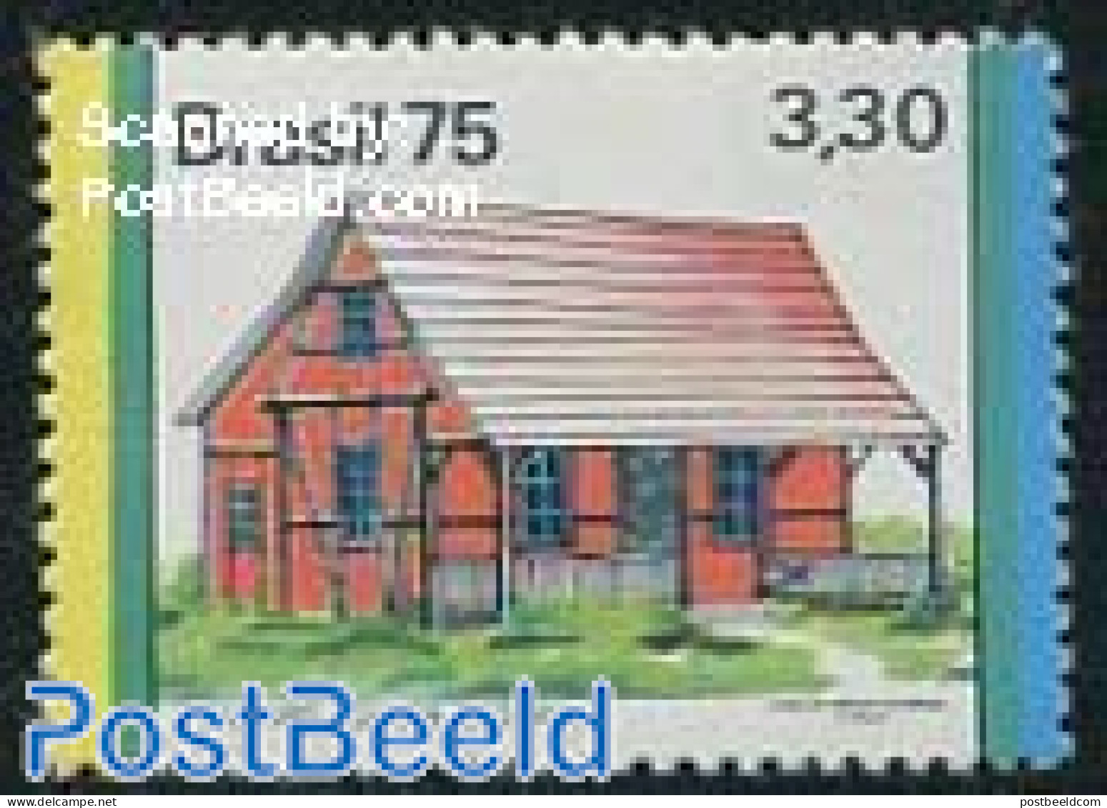 Brazil 1975 3.30Cr, Yellow Stripe Left, Stamp Out Of Set, Mint NH - Neufs