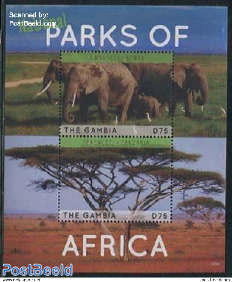 Gambia 2014 National Parks S/s, Mint NH, Nature - Animals (others & Mixed) - Elephants - National Parks - Natura