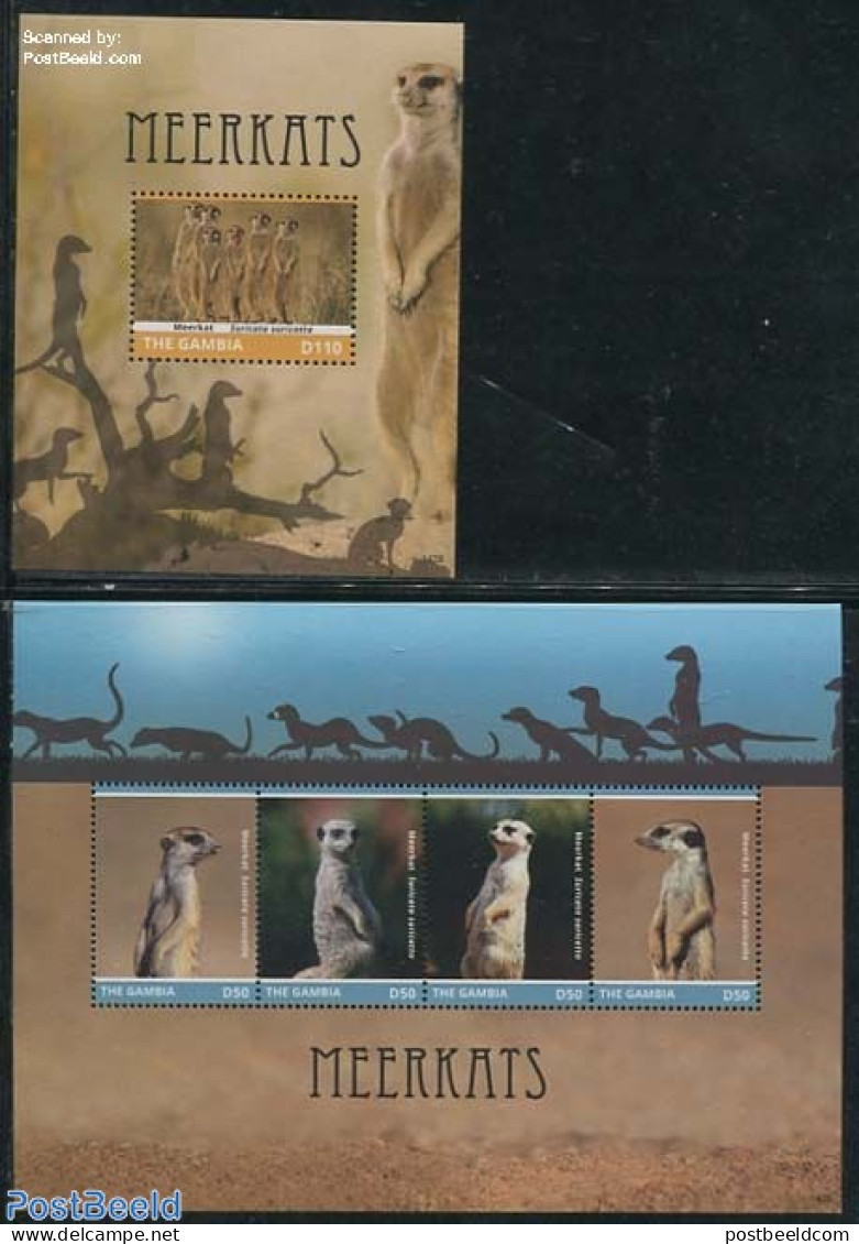 Gambia 2014 Meerkats 2 S/s, Mint NH, Nature - Animals (others & Mixed) - Gambia (...-1964)