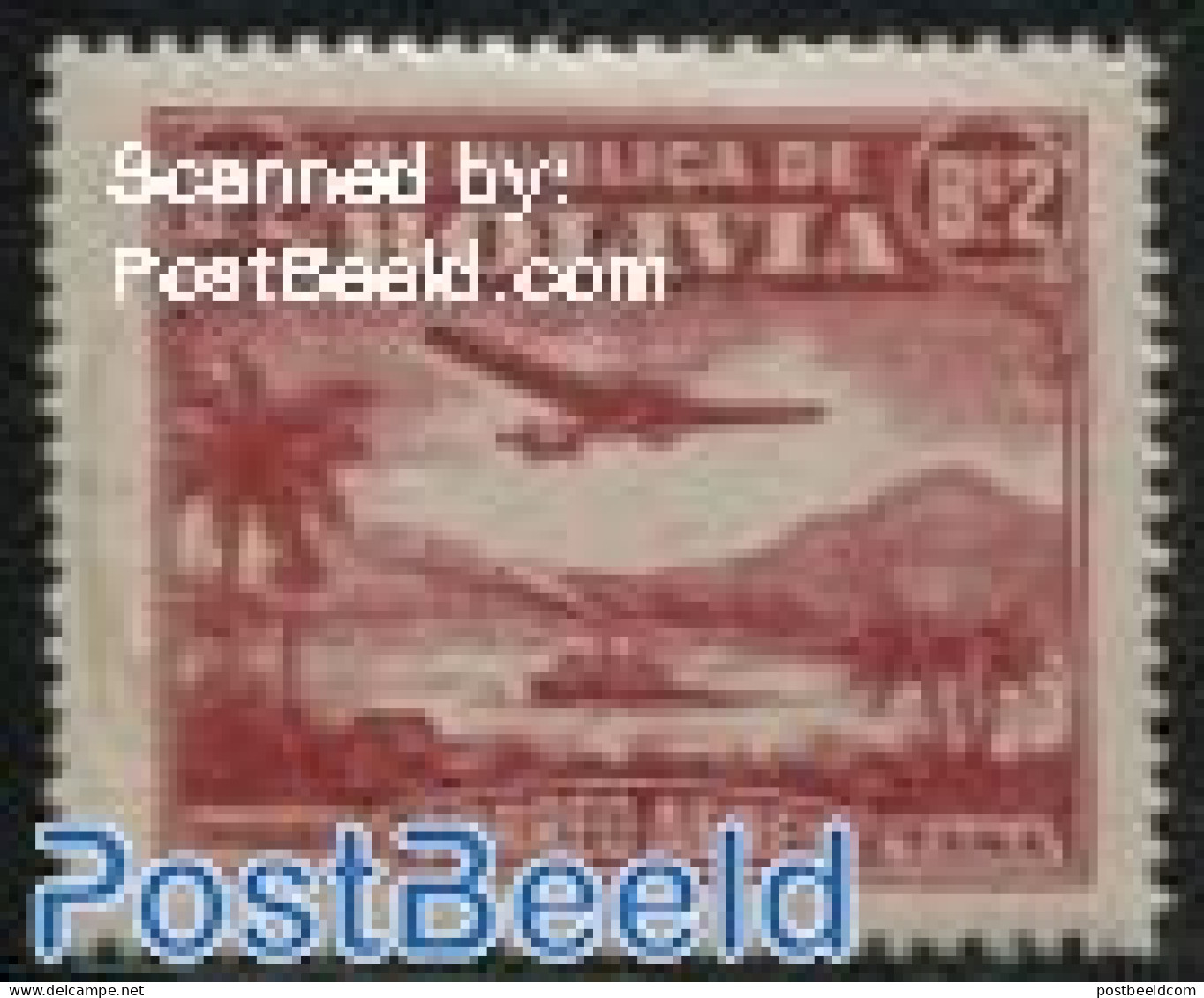 Bolivia 1930 2B, Stamp Out Of Set, Mint NH, Transport - Aircraft & Aviation - Airplanes