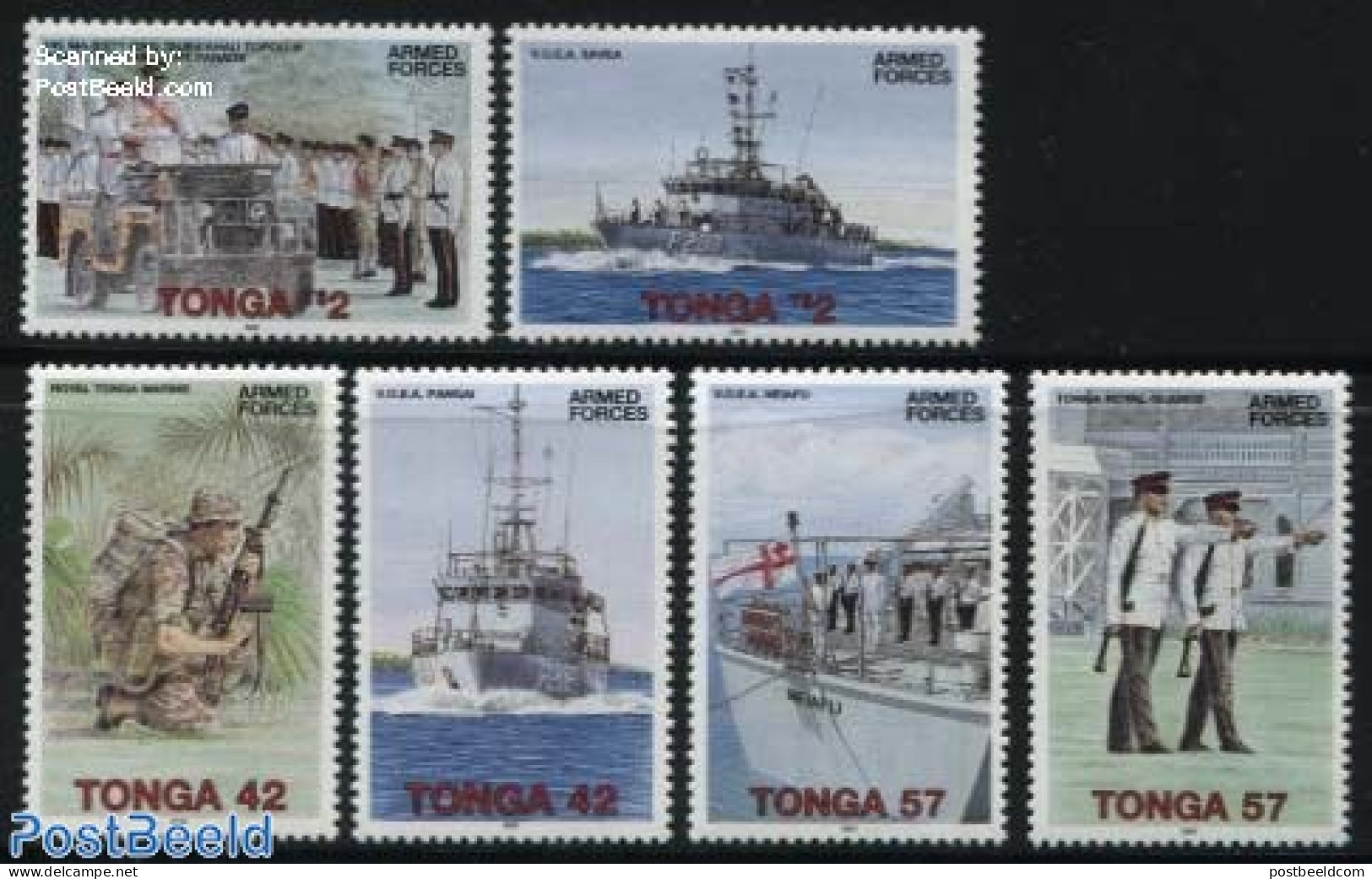 Tonga 1994 Army 6v, Mint NH, History - Transport - Militarism - Ships And Boats - Militares