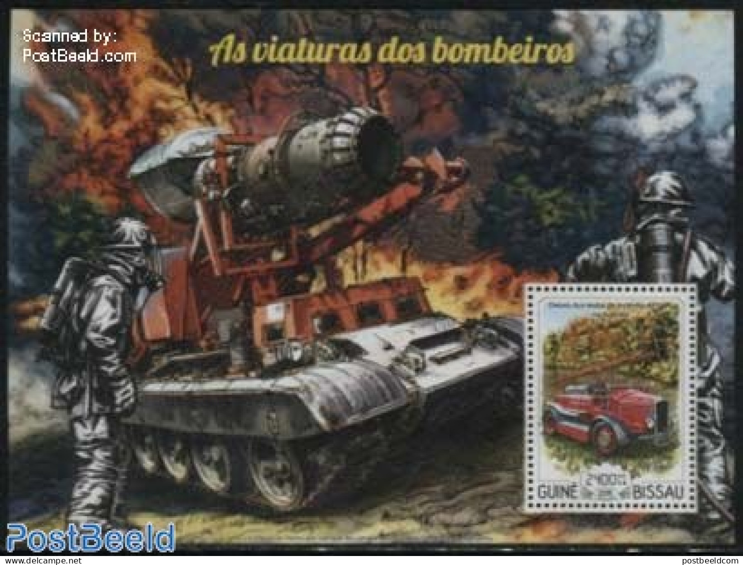Guinea Bissau 2015 Fire Engines S/s, Mint NH, Transport - Automobiles - Fire Fighters & Prevention - Automobili