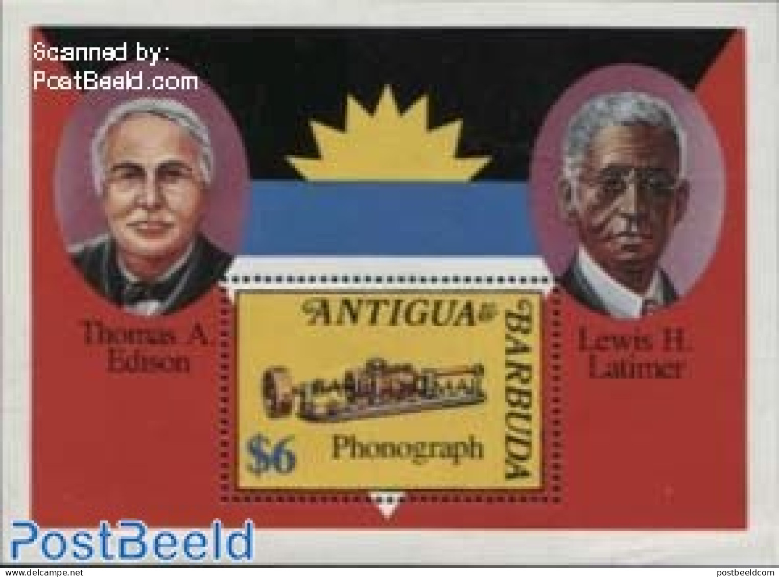 Barbuda 1993 Phonograph S/s, Mint NH, Science - Inventors - Barbuda (...-1981)