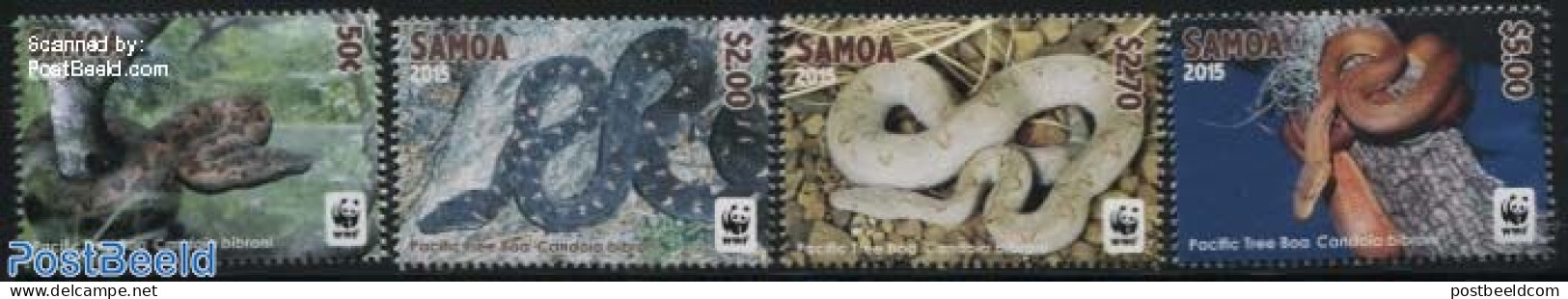 Samoa 2015 WWF, Pacific Tree Boa 4v (no Borders), Mint NH, Nature - Reptiles - Snakes - World Wildlife Fund (WWF) - Samoa (Staat)