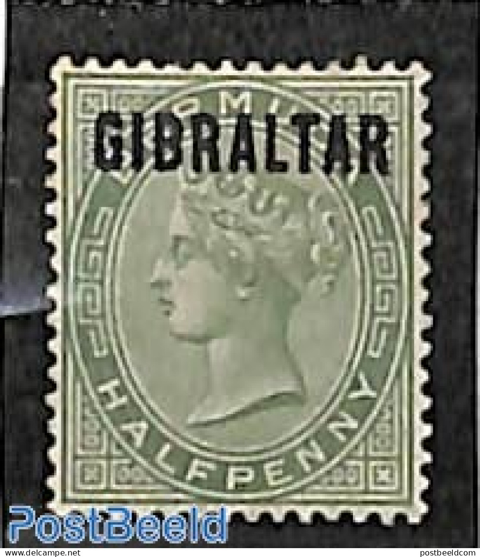 Gibraltar 1886 1/2p, Stamp Out Of Set, Unused (hinged) - Gibraltar