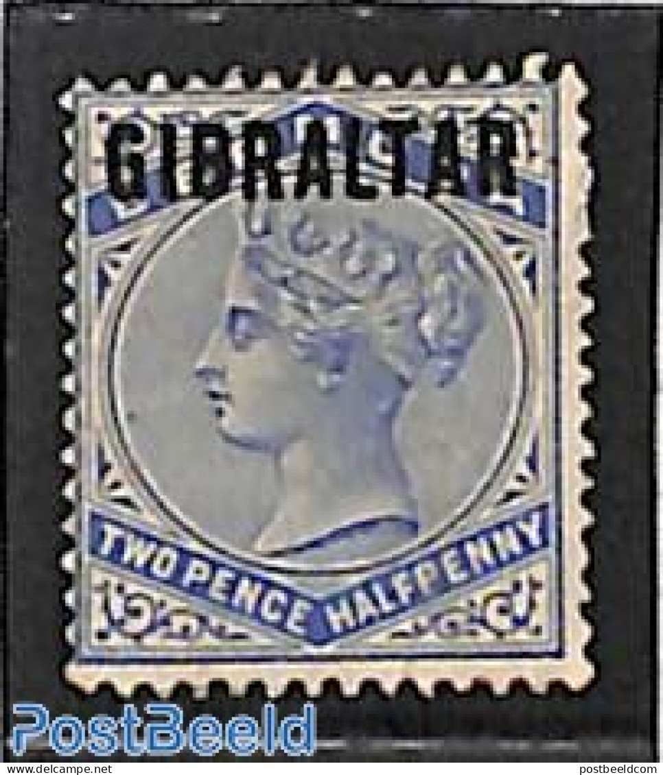 Gibraltar 1886 2.5p, Stamp Out Of Set, Without Gum, Unused (hinged) - Gibraltar