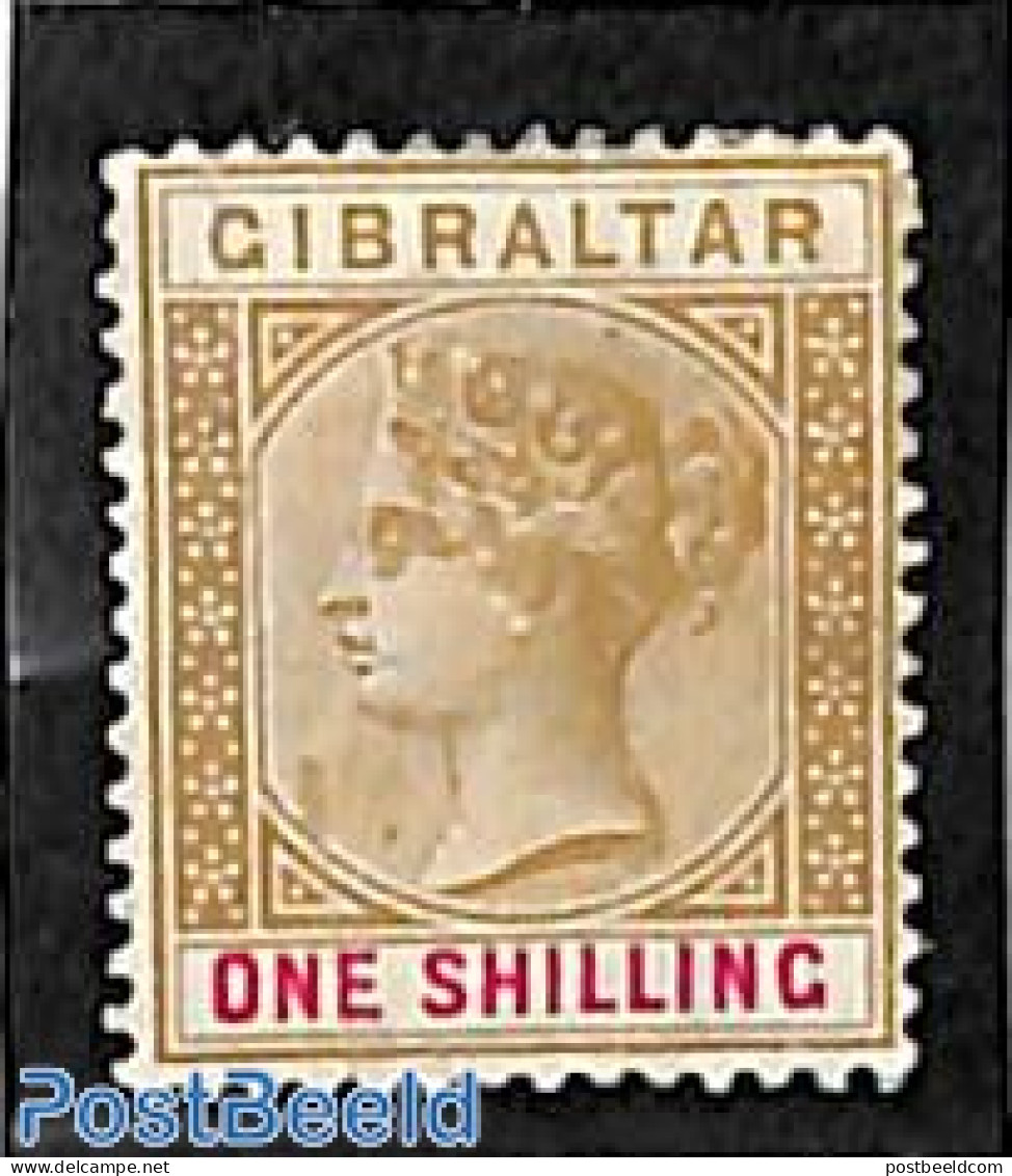 Gibraltar 1898 1Sh, Stamp Out Of Set, Unused (hinged) - Gibraltar