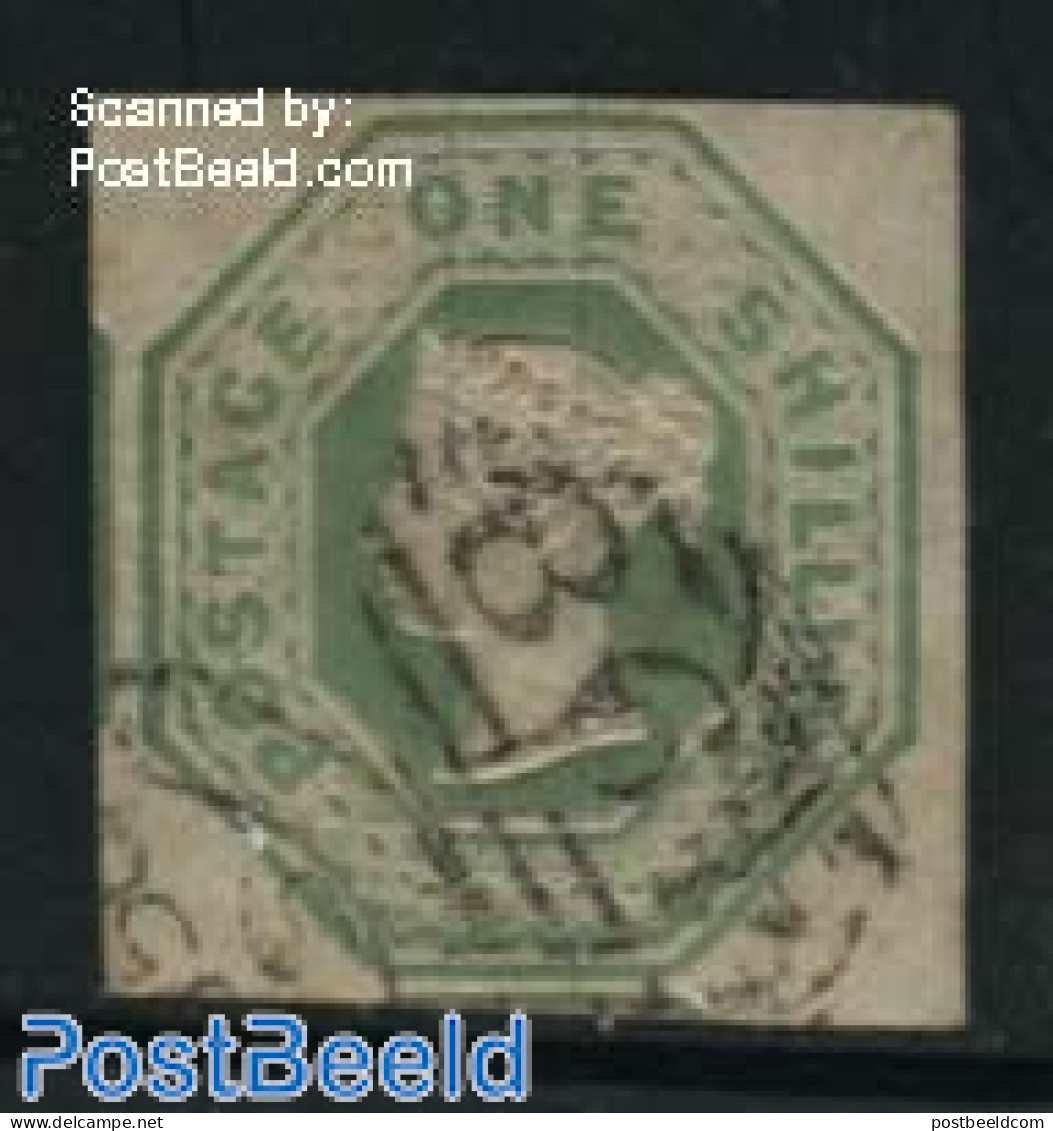 Great Britain 1847 1Sh, Used, Very Wide Margins, Somewhat Light Brown Spots, Used Stamps - Usados