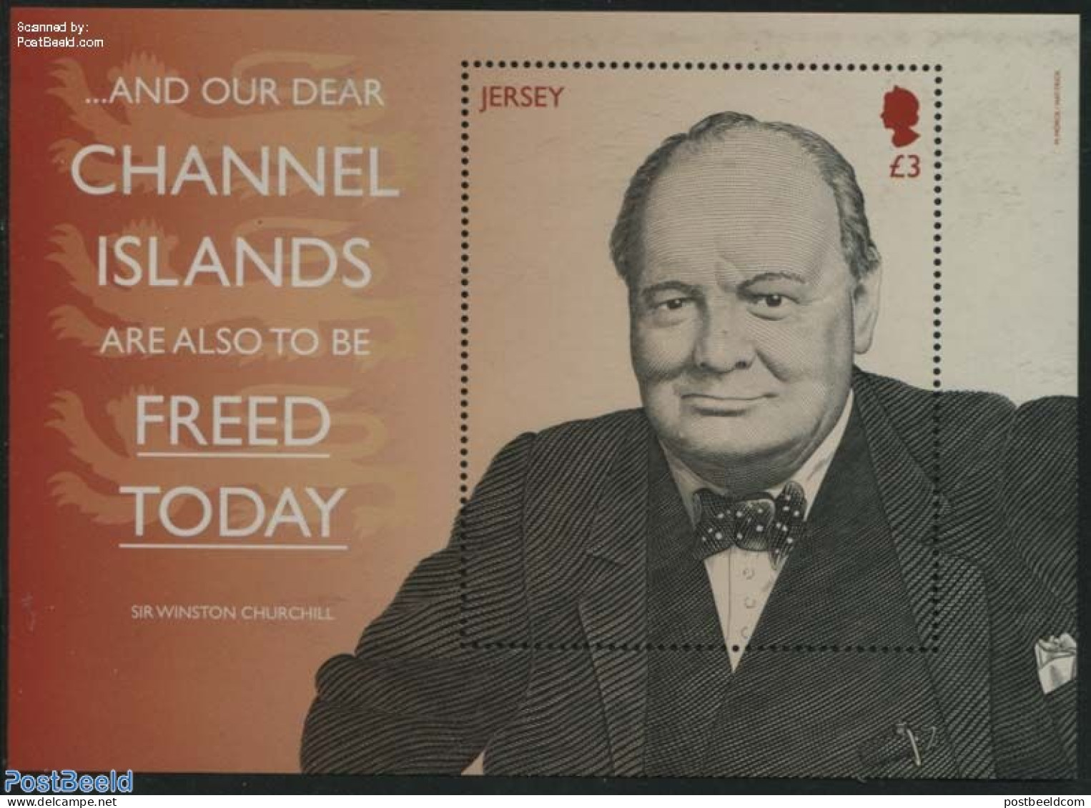 Jersey 2015 Sir Winston Churchill S/s, Mint NH, History - Churchill - World War II - Sir Winston Churchill