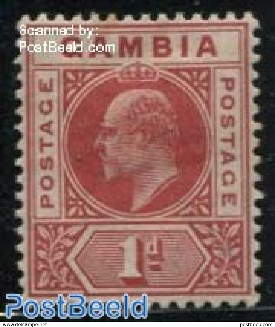 Gambia 1904 1d , WM Multiple Crown-CA, Stamp Out Of Set, Unused (hinged) - Gambia (...-1964)