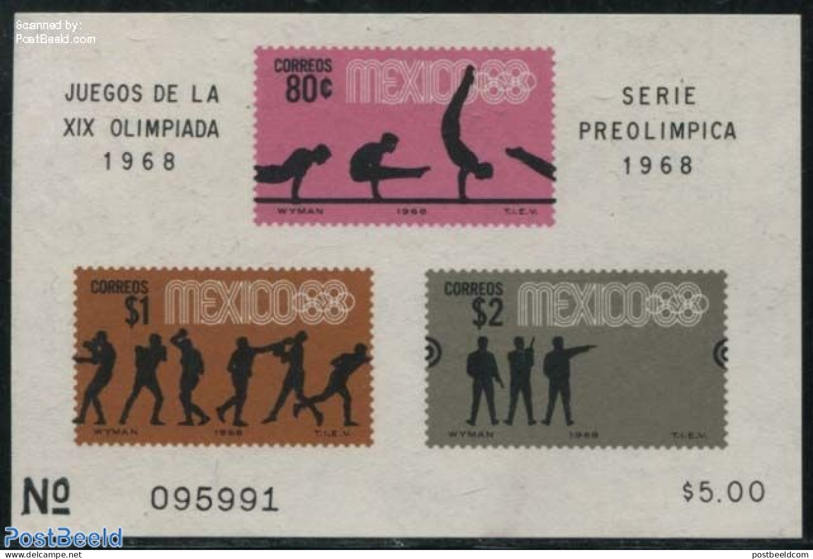 Mexico 1968 Olympics, Gymnastics, Boxing, Shooting S/s, Mint NH, Sport - Shooting Sports - Waffenschiessen