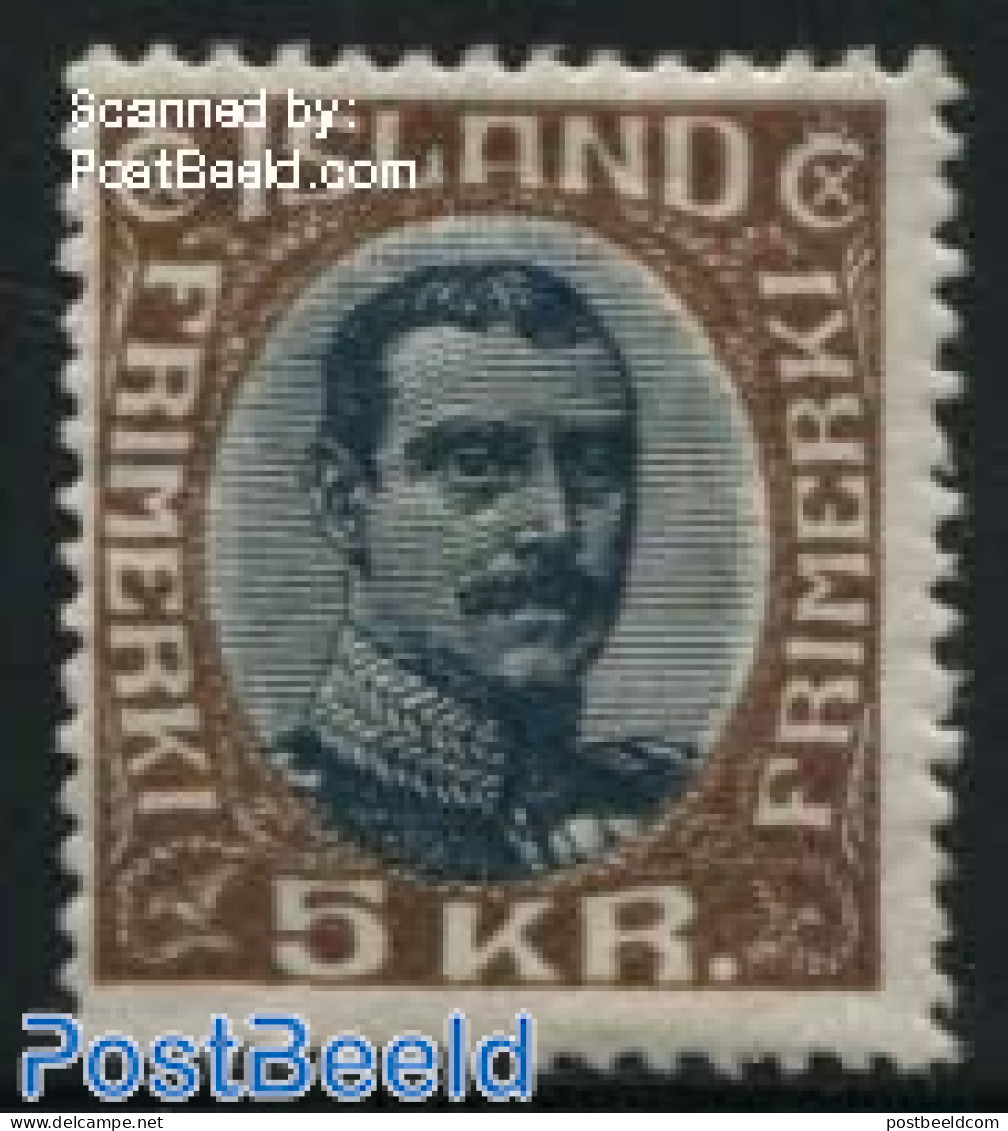 Iceland 1920 5Kr, Stamp Out Of Set, Unused (hinged) - Nuevos