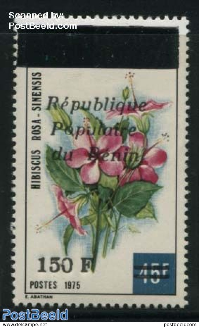 Benin 1986 Overprint 150F (on Left Side) 1v, Mint NH, Nature - Flowers & Plants - Ungebraucht