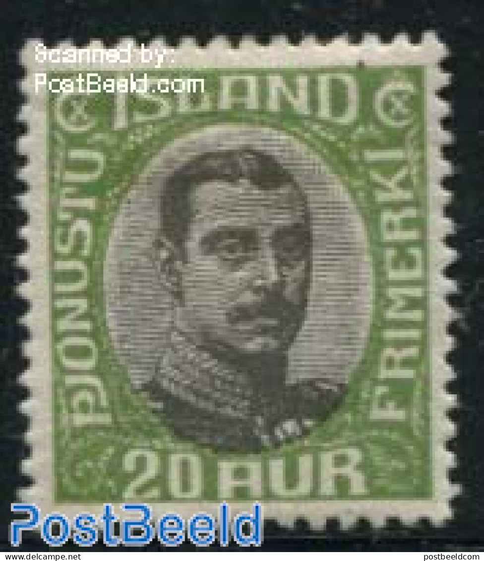 Iceland 1920 20A, On Service, Stamp Out Of Set, Unused (hinged) - Other & Unclassified