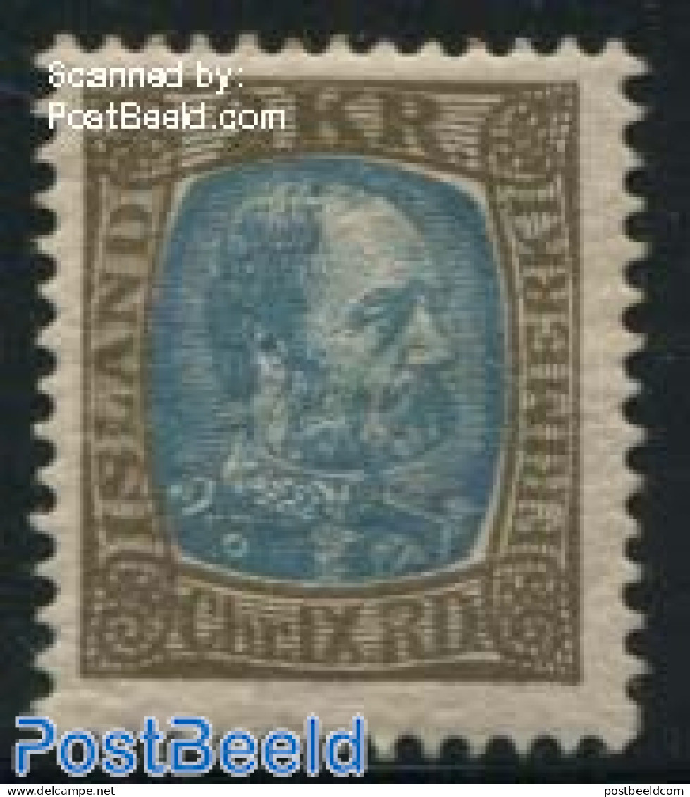 Iceland 1902 2Kr, Stamp Out Of Set, Unused (hinged) - Ungebraucht