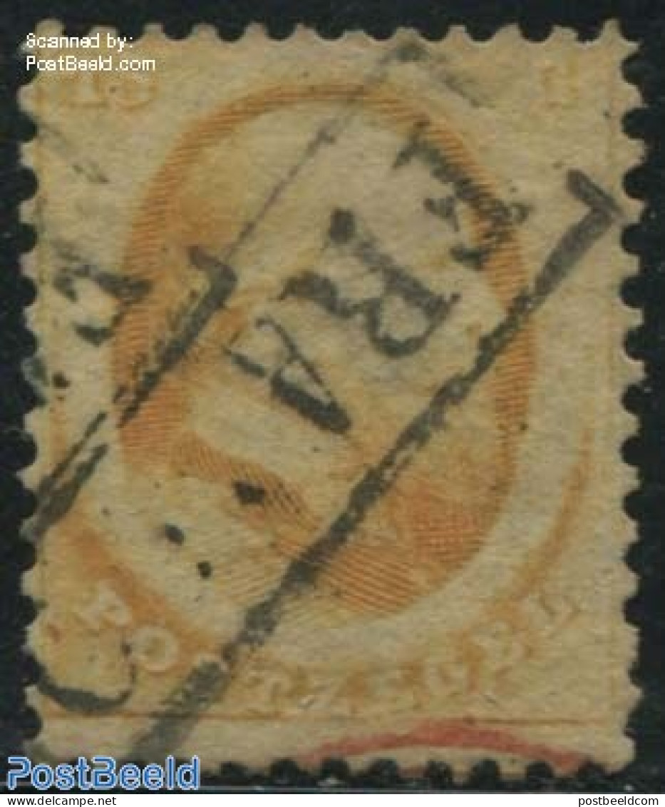 Netherlands 1864 15c, Haarlem Print, Used, Used Stamps - Gebraucht