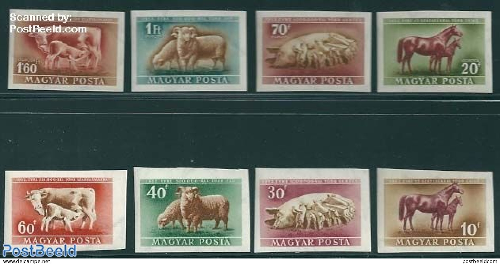 Hungary 1951 Domestic Animals 8v, Imperforated, Mint NH, Nature - Animals (others & Mixed) - Nuovi