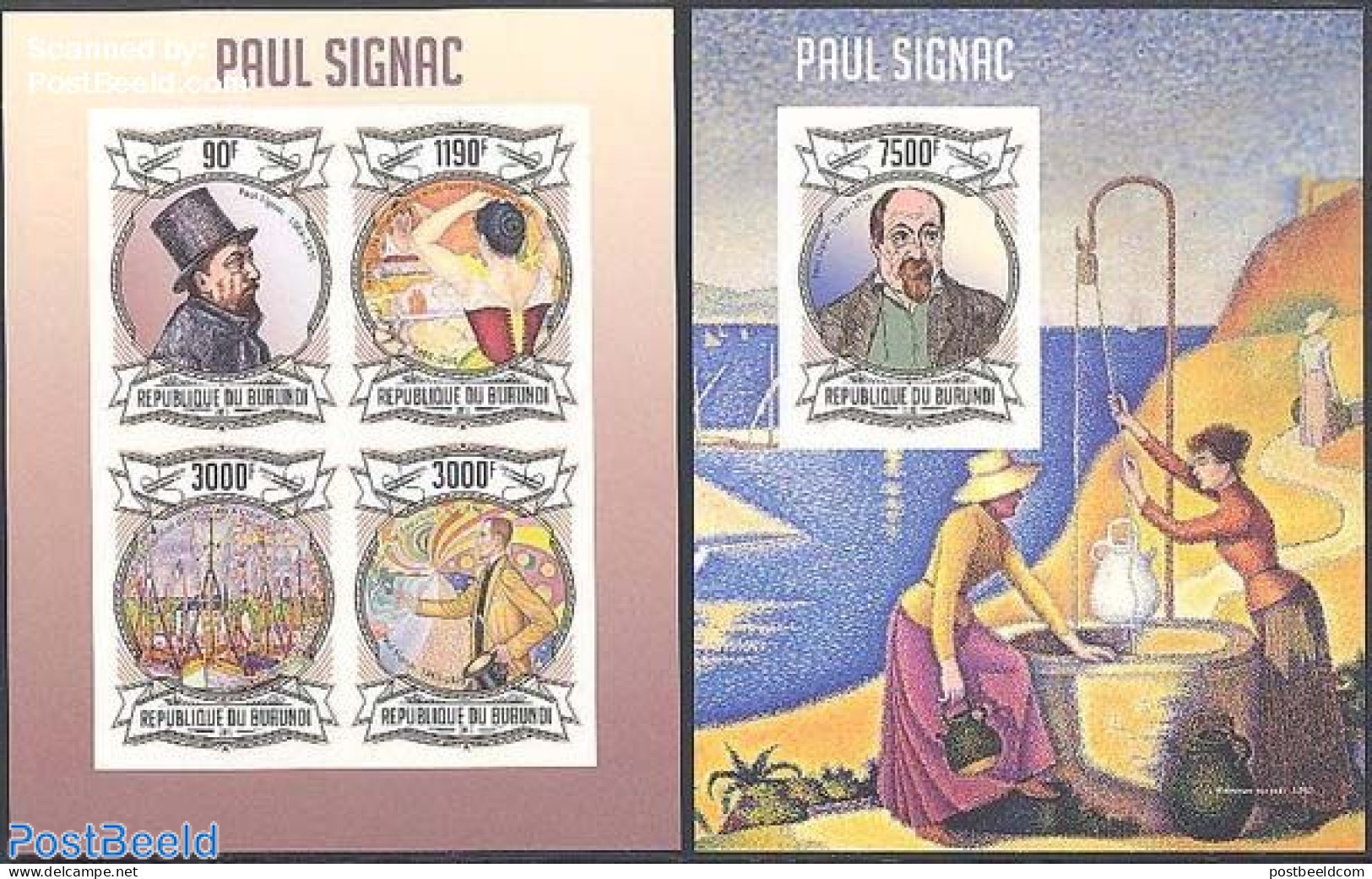 Burundi 2013 Paul Signac 2 S/s, Imperforated, Mint NH, Art - Modern Art (1850-present) - Paintings - Other & Unclassified