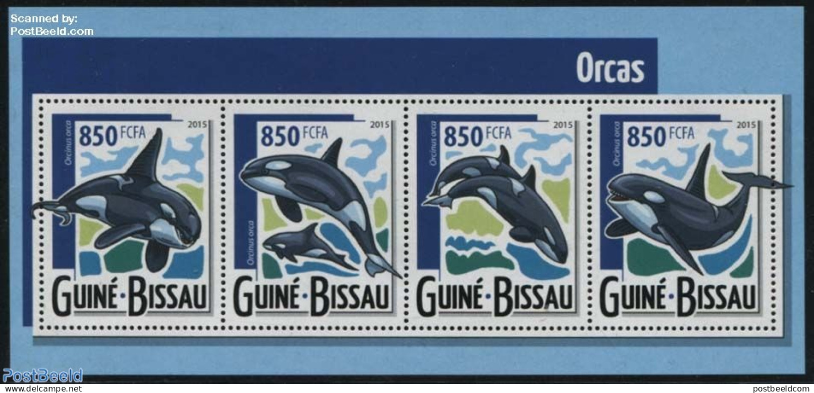 Guinea Bissau 2015 Killer Whales 4v M/s, Mint NH, Nature - Sea Mammals - Guinea-Bissau