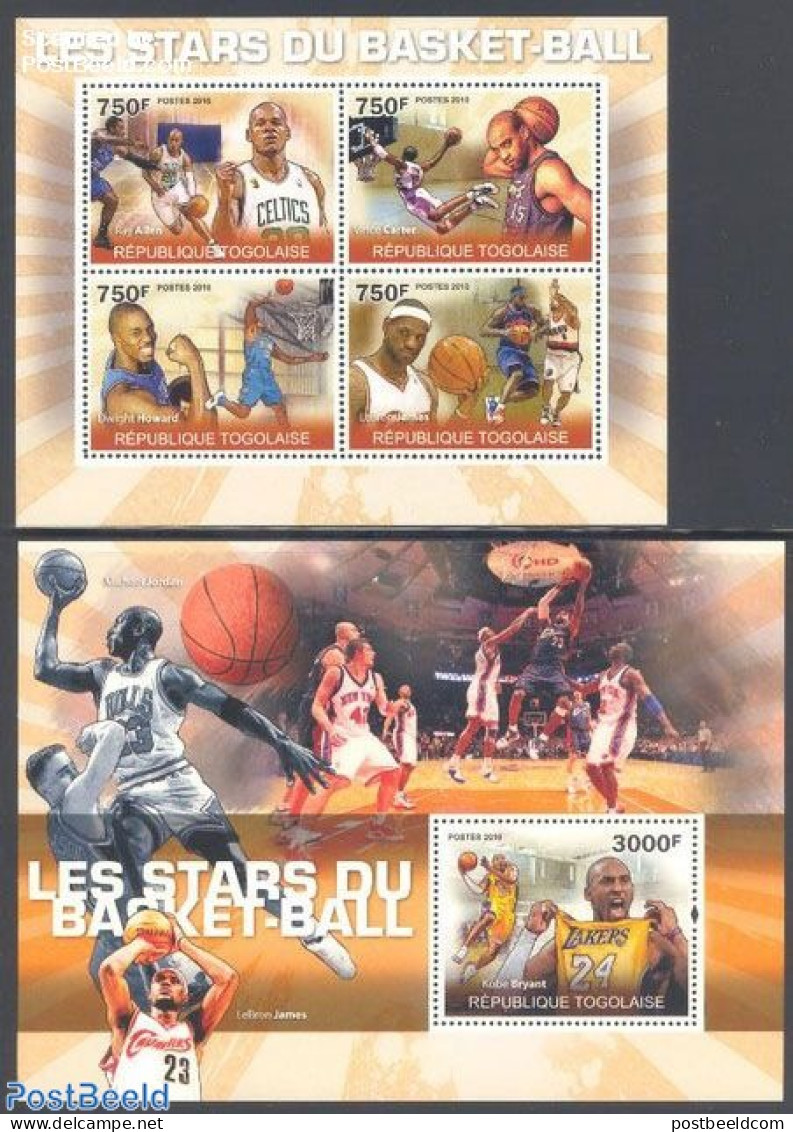 Togo 2010 Basketball 2 S/s, Mint NH, Sport - Basketball - Sport (other And Mixed) - Basketbal