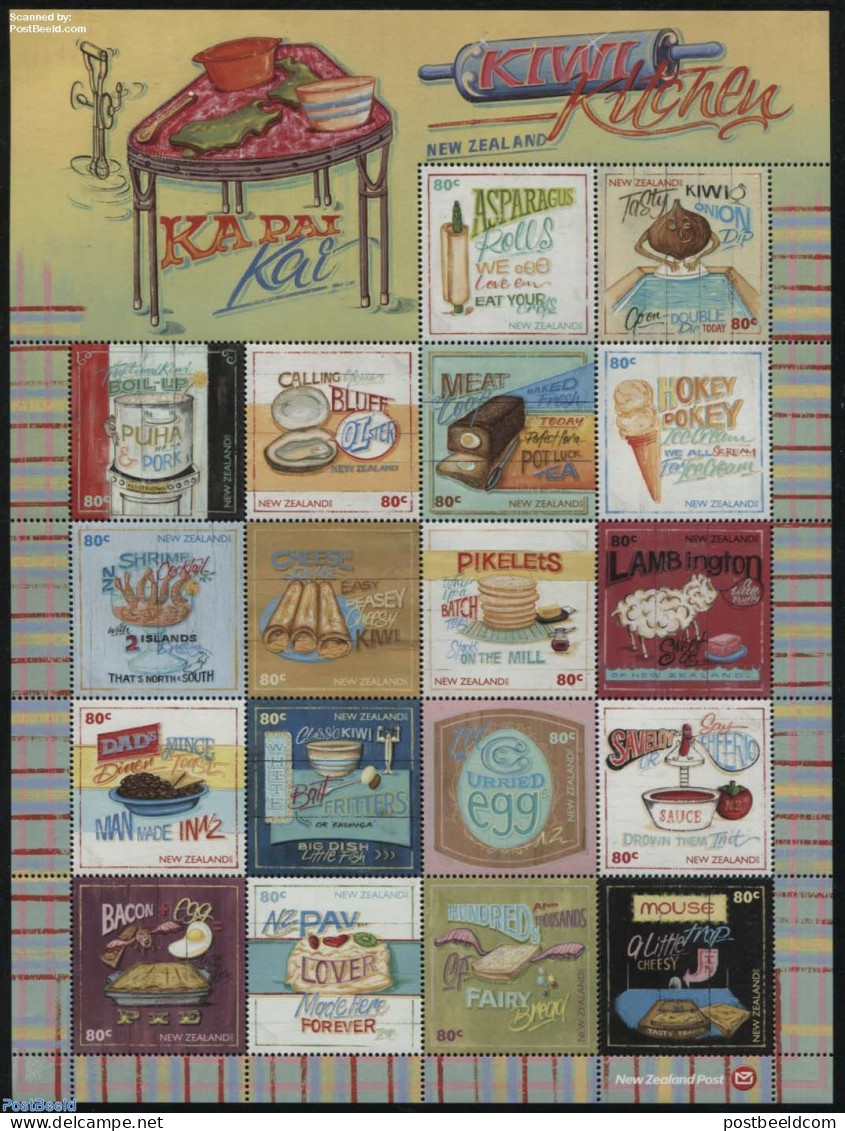 New Zealand 2015 Kiwi Kitchen 18v M/s, Mint NH, Health - Bread & Baking - Food & Drink - Art - Poster Art - Unused Stamps