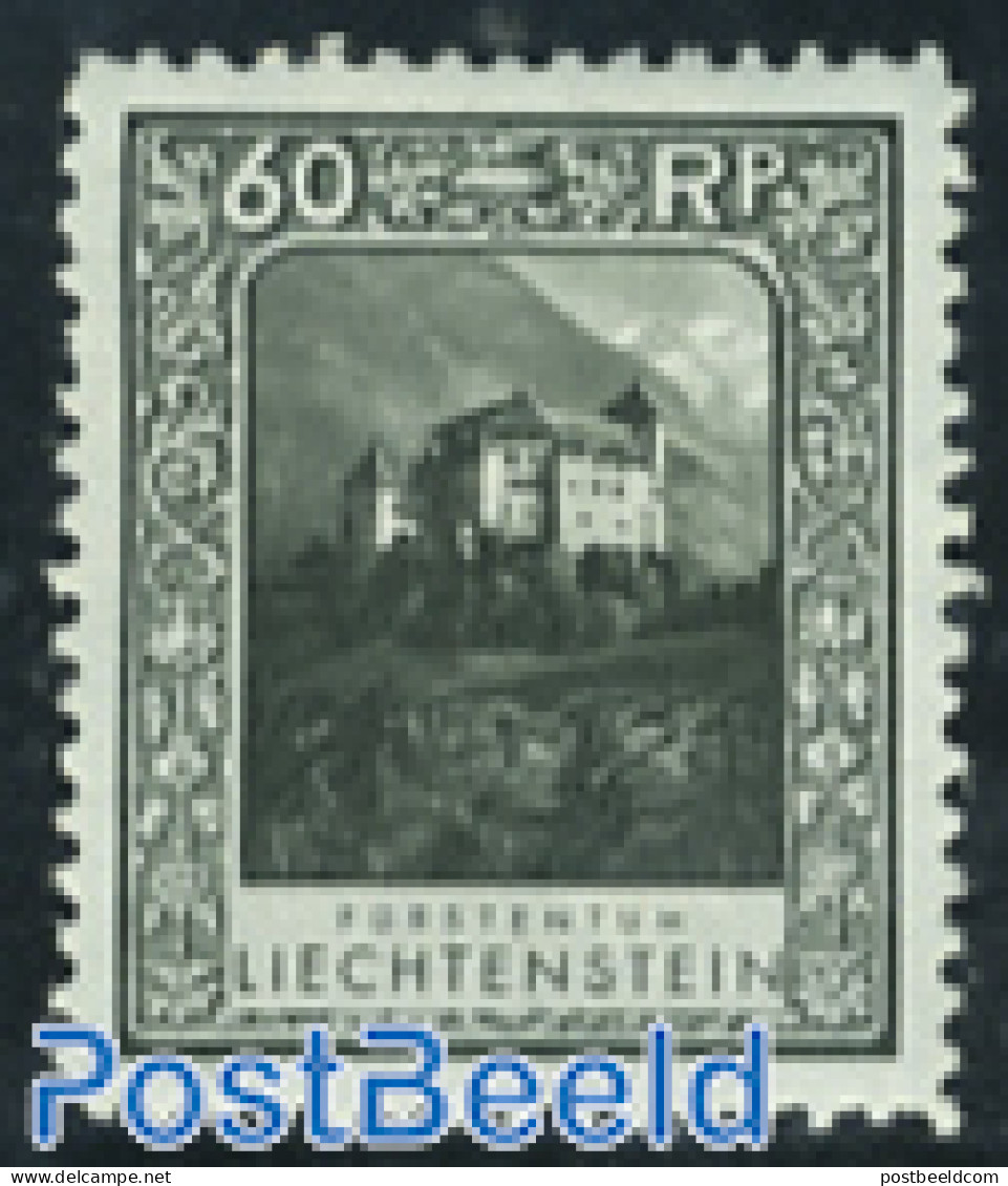 Liechtenstein 1930 60Rp, Perf. 10.5, Stamp Out Of Set, Unused (hinged) - Ongebruikt