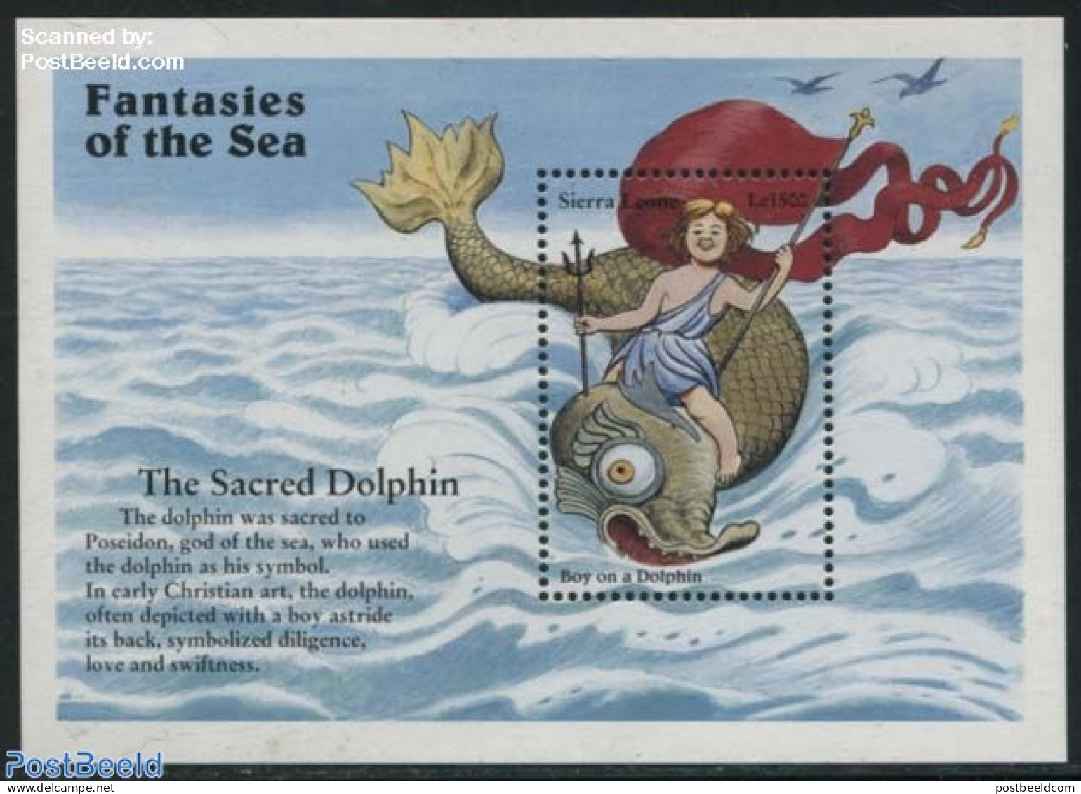 Sierra Leone 1996 The Sacred Dolphin S/s, Mint NH, Art - Fairytales - Fairy Tales, Popular Stories & Legends