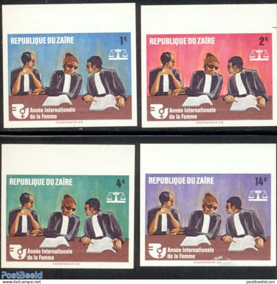 Congo Dem. Republic, (zaire) 1975 Internation Woman Year 4v, Imperforated, Mint NH, History - Various - Women - Int. W.. - Non Classificati