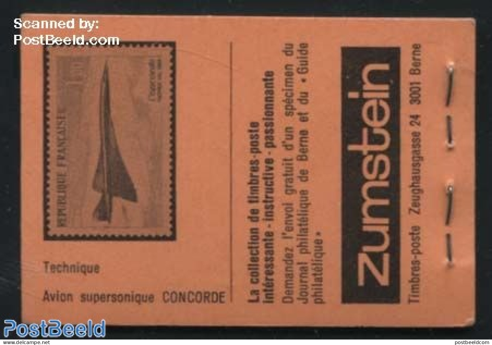 Switzerland 1979 Folklore Booklet (Lamerasoir/Concorde F), Mint NH, Transport - Various - Stamp Booklets - Concorde - .. - Neufs