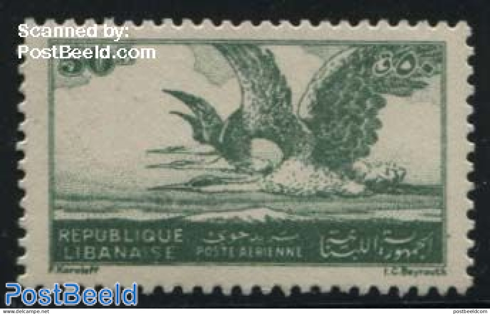 Lebanon 1946 50P, Stamp Out Of Set, Mint NH, Nature - Birds - Lebanon